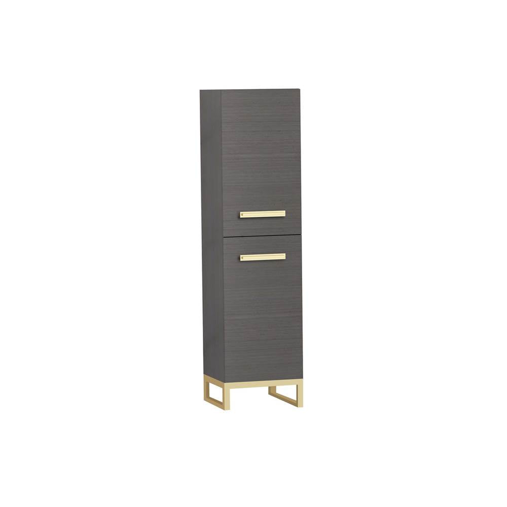 Madeli - Madeli Savvy 20''W x 18''D x 76''H Free Standing Linen Cabinet R Hinged in Ash Grey/HW: Brushed Nickel(BN) - Ash Gray With Brushed Nickel