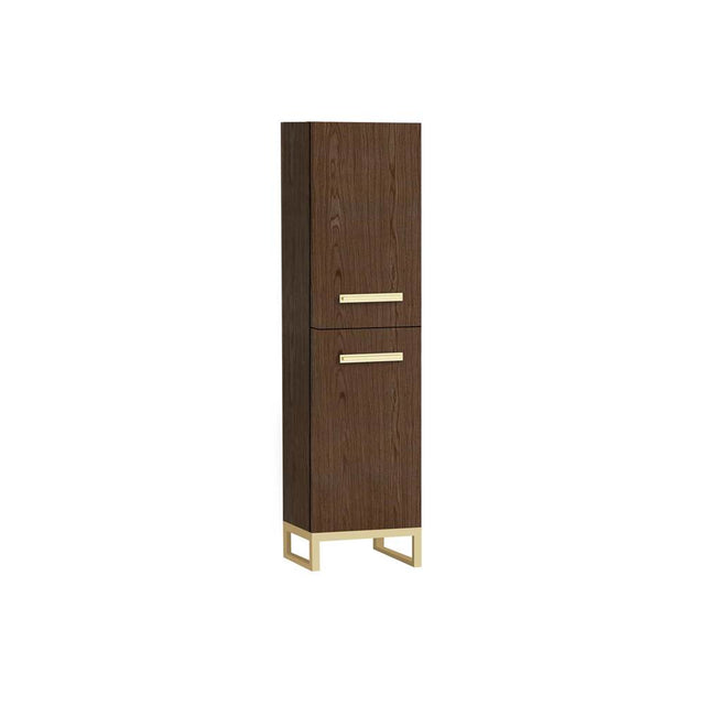 Madeli - Madeli Savvy 20''W x 18''D x 76''H Free Standing Linen Cabinet R Hinged in Brandy/HW: Matte Black(MB) - Brandy With Matte Black