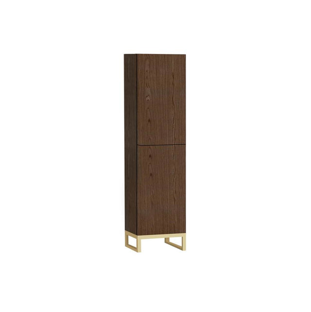Madeli - Madeli Savvy 20''W x 18''D x 76''H Free Standing Linen Cabinet R Hinged in Brandy/HW:No Handles - Feet in Matte Black(MB) - Brandy With Matte Black