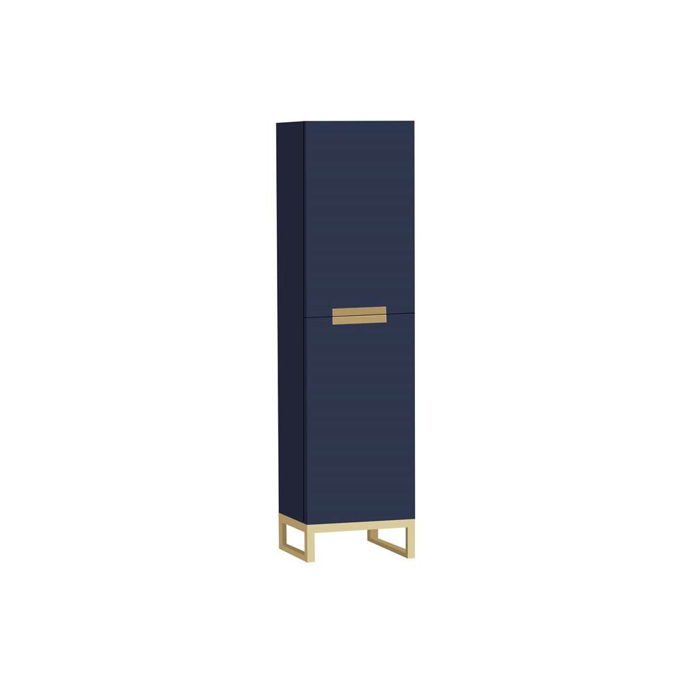 Madeli - Madeli Soho 20''W x 18''D x 76''H Free Standing Linen Cabinet R Hinged in Sapphire/HW: Matte Black(MB) - Sapphire With Matte Black