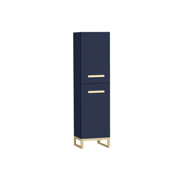 Madeli - Madeli Savvy 20''W x 18''D x 76''H Free Standing Linen Cabinet R Hinged in Sapphire/HW: Matte Black(MB) - Sapphire With Matte Black