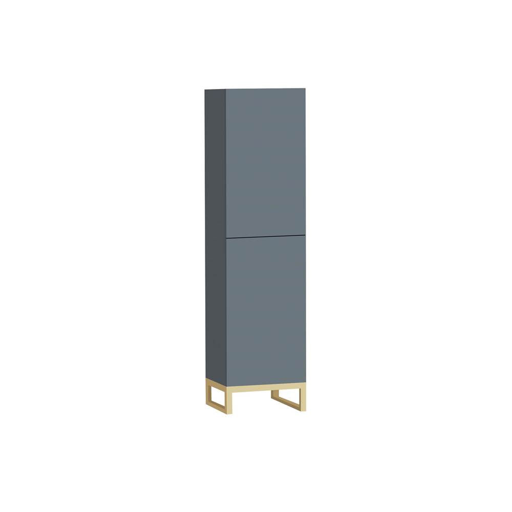 Madeli - Madeli Savvy 20''W x 18''D x 76''H Free Standing Linen Cabinet R Hinged in Studio Grey/HW: No Handles - Feet in Polished Chrome(PC) - Studio Gray With Polished Chrome