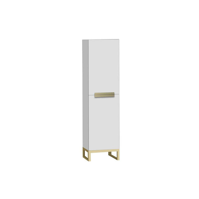 Madeli - Madeli Soho 20''W x 18''D x 76''H Free Standing Linen Cabinet R Hinged in White/HW: Polished Chrome(PC) - White With Polished Chrome