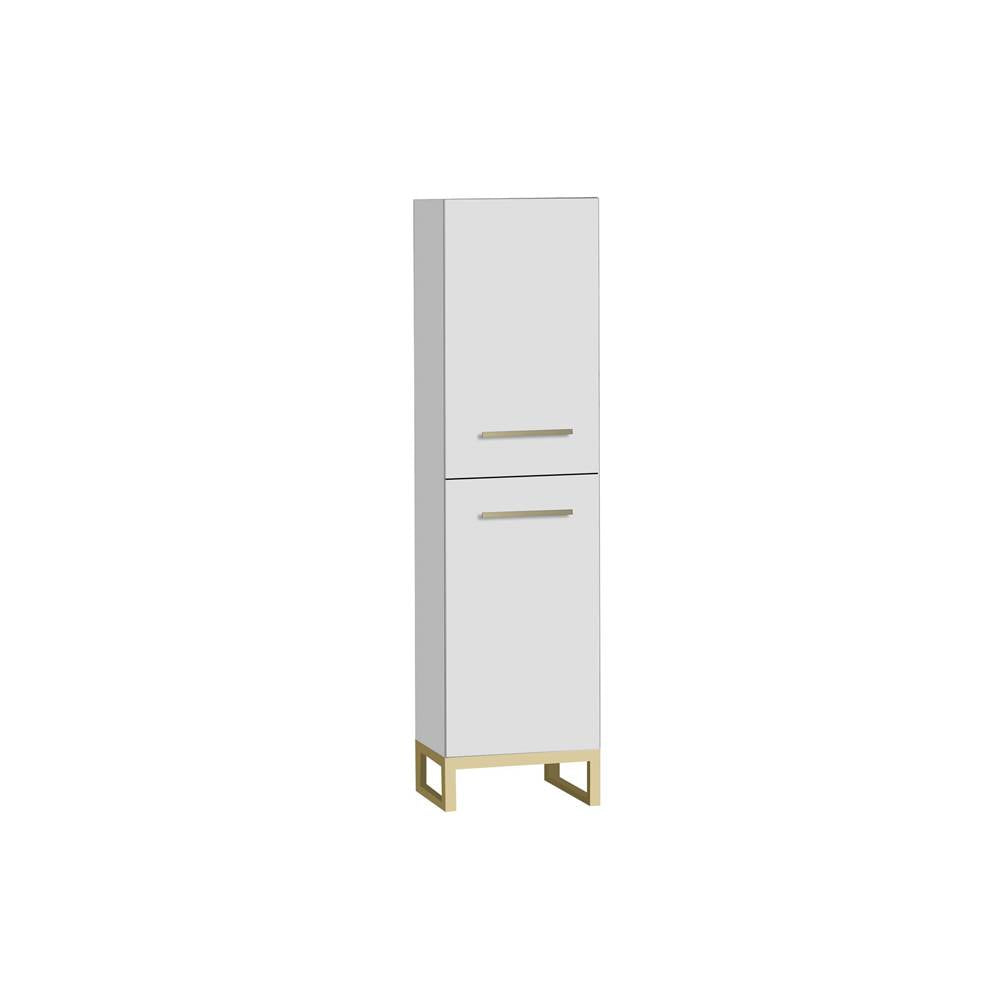 Madeli - Madeli Savvy 20''W x 18''D x 76''H Free Standing Linen Cabinet R Hinged in White/HW: Brushed Nickel(BN) - White With Brushed Nickel