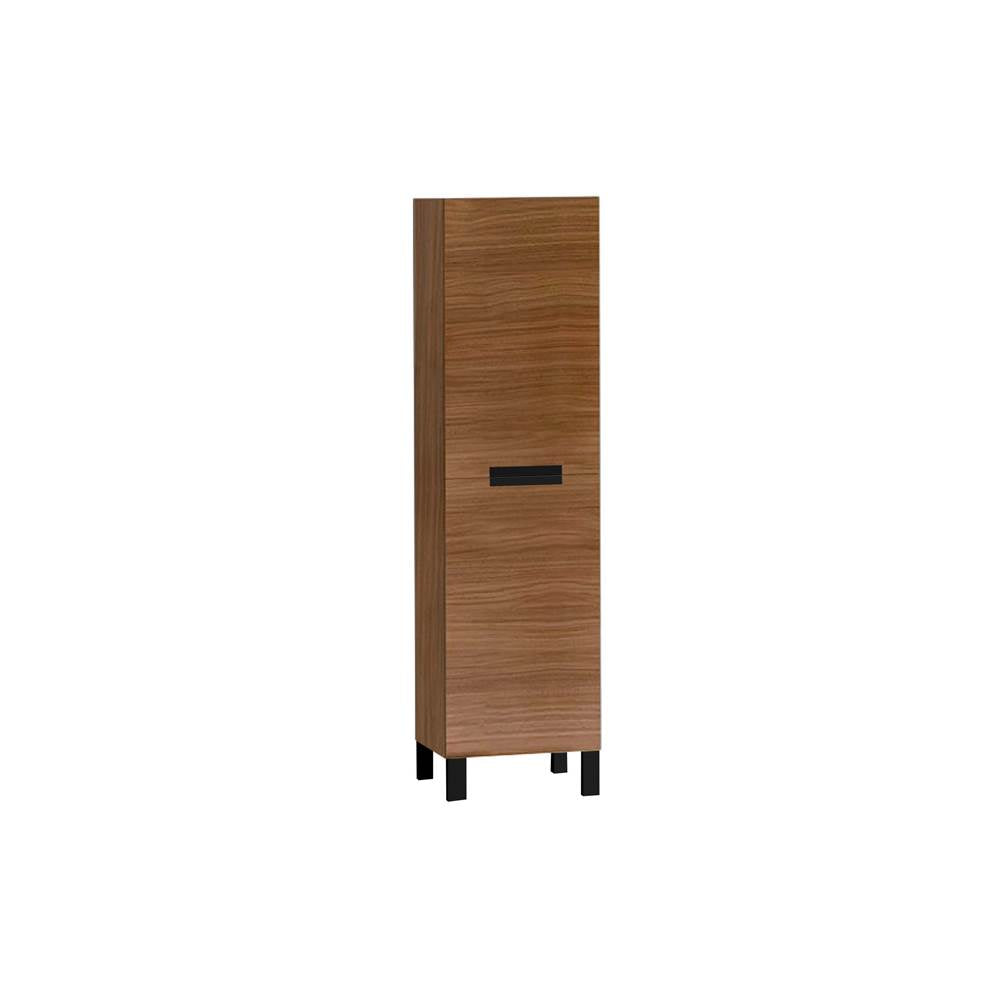 Madeli - Madeli Soho 20''W x 18''D x 76''H Free Standing Linen Cabinet R Hinged in Natural Walnut/HW: Brushed Nickel(BN) - Natural Walnut With Brushed Nickel