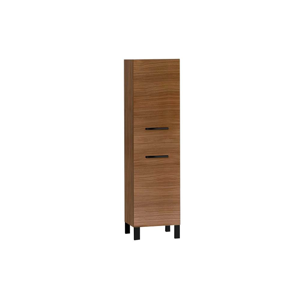 Madeli - Madeli Savvy 20''W x 18''D x 76''H Free Standing Linen Cabinet R Hinged in Natural Walnut/HW: Brushed Nickel(BN) - Natural Walnut With Brushed Nickel