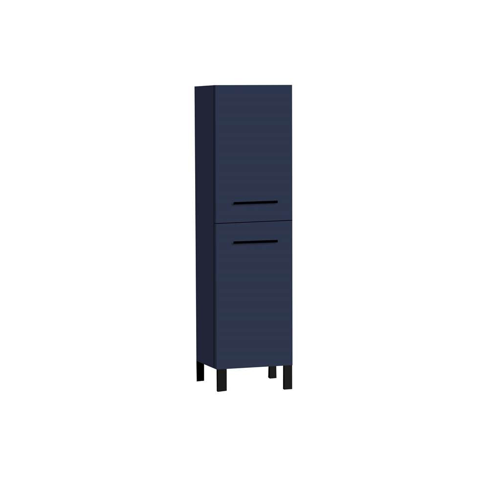 Madeli - Madeli Savvy 20''W x 18''D x 76''H Free Standing Linen Cabinet R Hinged in Sapphire/HW: Polished Chrome(PC) - Sapphire With Polished Chrome