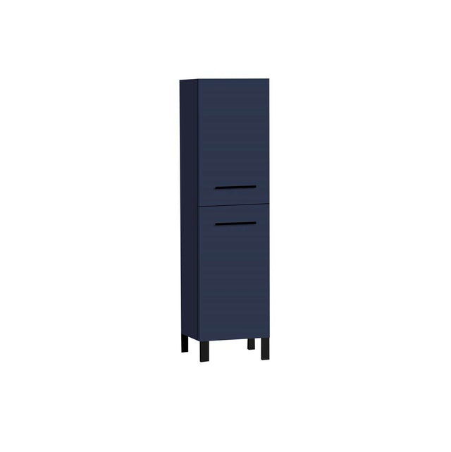 Madeli - Madeli Savvy 20''W x 18''D x 76''H Free Standing Linen Cabinet R Hinged in Sapphire/HW: Polished Chrome(PC) - Sapphire With Polished Chrome
