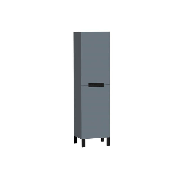 Madeli - Madeli Soho 20''W x 18''D x 76''H Free Standing Linen Cabinet R Hinged in Studio Grey/HW: Polished Nickel(PN) - Studio Gray With Polished Nickel