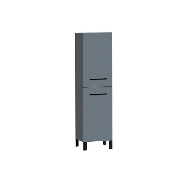 Madeli - Madeli Savvy 20''W x 18''D x 76''H Free Standing Linen Cabinet R Hinged in Studio Grey/HW: Polished Nickel(PN) - Studio Gray With Polished Nickel