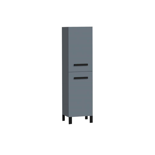 Madeli - Madeli Savvy 20''W x 18''D x 76''H Free Standing Linen Cabinet R Hinged in Studio Grey/HW: Satin Brass(SB) - Studio Gray With Satin Brass