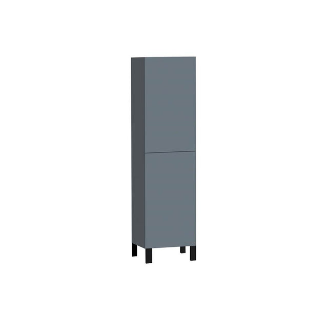 Madeli - Madeli Savvy 20''W x 18''D x 76''H Free Standing Linen Cabinet R Hinged in Studio Grey/HW: No Handles - Feet in Polished Nickel(PN) - Studio Gray With Polished Nickel