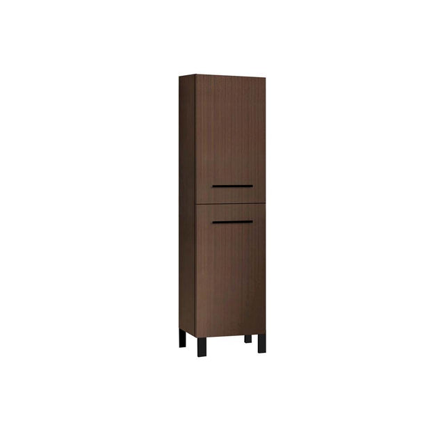 Madeli - Madeli Savvy 20''W x 18''D x 76''H Free Standing Linen Cabinet R Hinged in Walnut/HW: Polished Chrome(PC) - Walnut With Polished Chrome