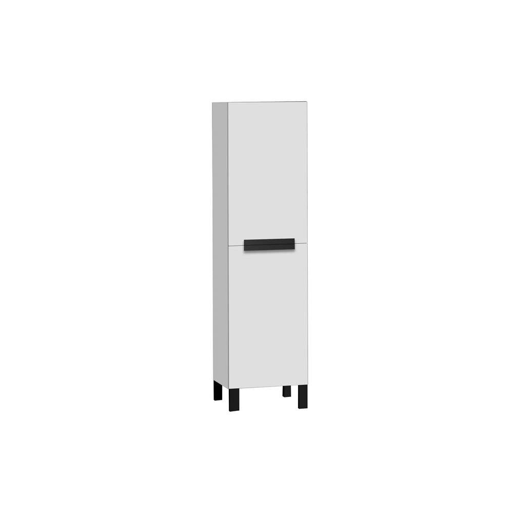 Madeli - Madeli Soho 20''W x 18''D x 76''H Free Standing Linen Cabinet R Hinged in White/HW: Polished Nickel(PN) - White With Polished Nickel