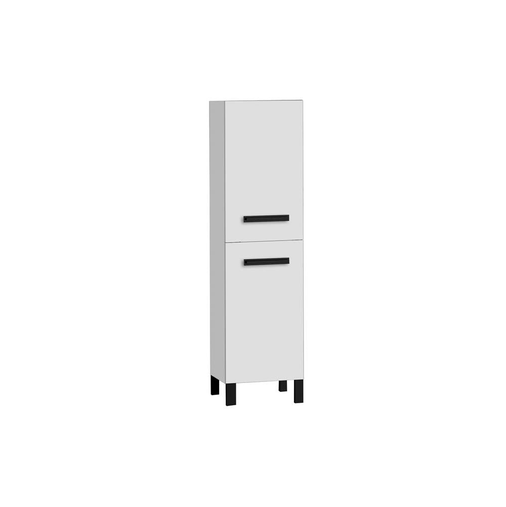 Madeli - Madeli Savvy 20''W x 18''D x 76''H Free Standing Linen Cabinet R Hinged in White/HW: Polished Nickel(PN) - White With Polished Nickel