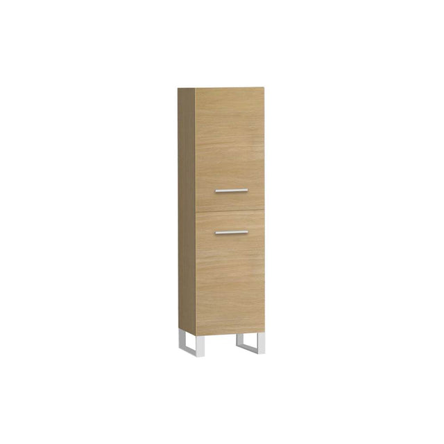 Madeli - Madeli Savvy 20''W x 18''D x 76''H Free Standing Linen Cabinet R Hinged in Natural Oak/HW: Polished Chrome(PC) - Natural Oak With Polished Chrome