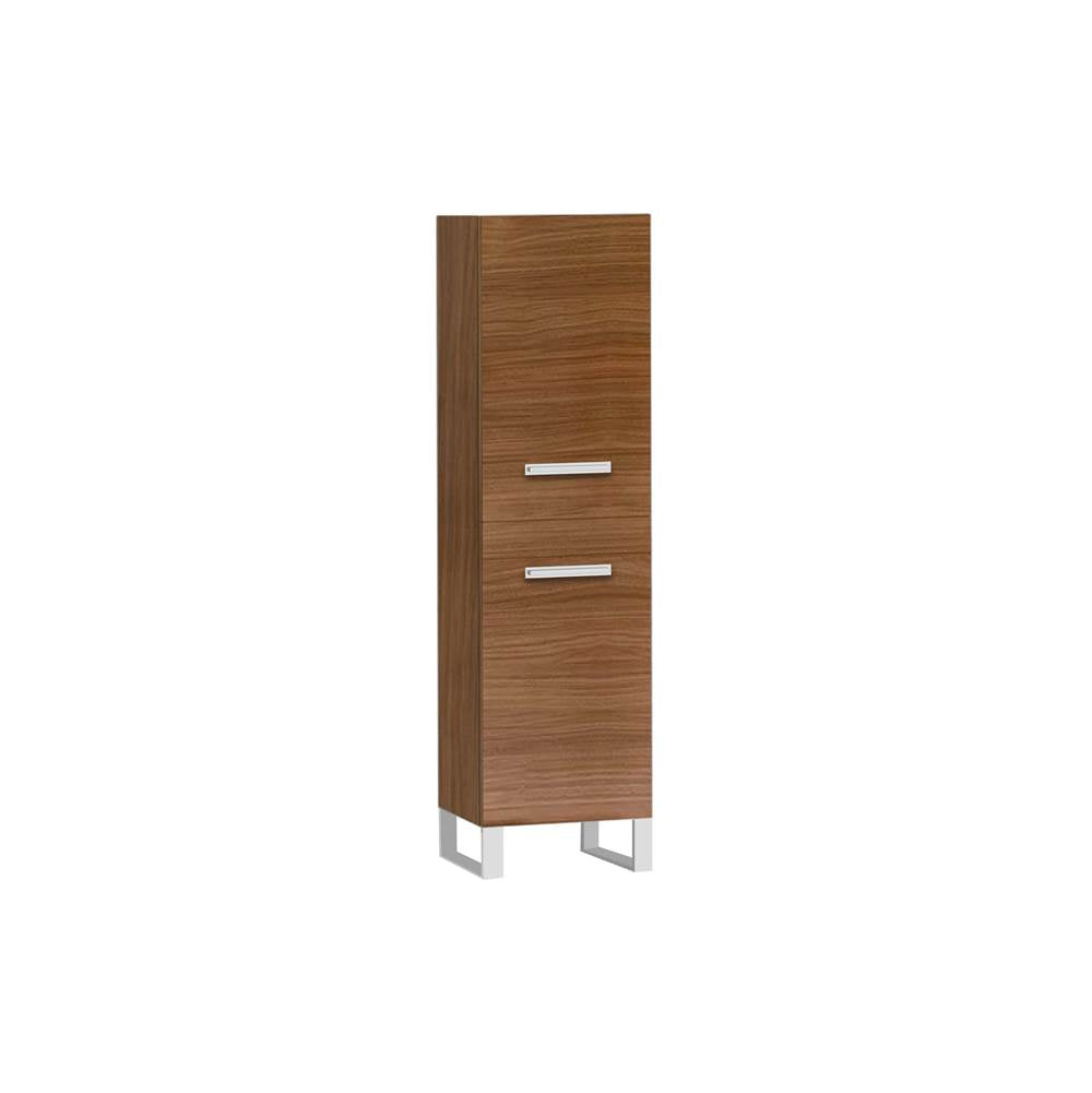 Madeli - Madeli Savvy 20''W x 18''D x 76''H Free Standing Linen Cabinet R Hinged in Natural Walnut/HW: Brushed Nickel(BN) - Natural Walnut With Brushed Nickel