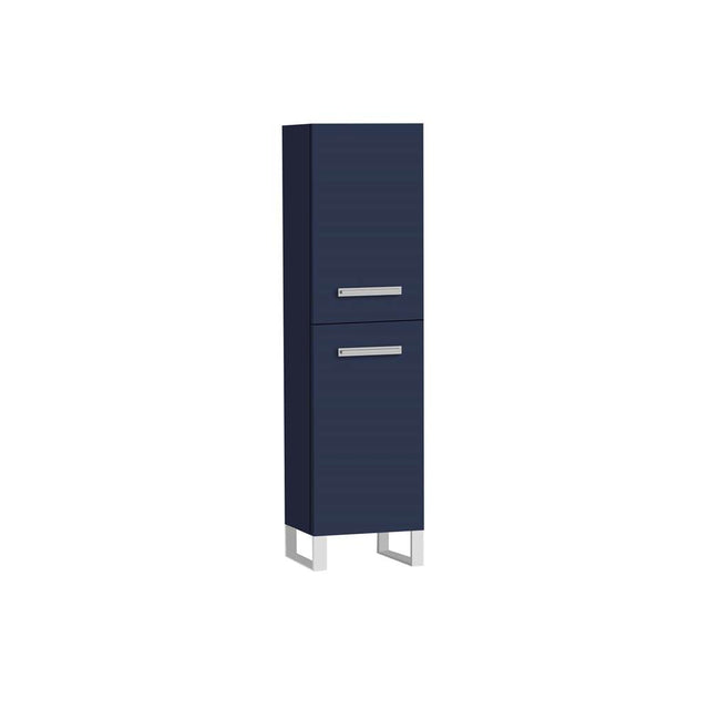 Madeli - Madeli Savvy 20''W x 18''D x 76''H Free Standing Linen Cabinet R Hinged in Sapphire/HW: Polished Chrome(PC) - Sapphire With Polished Chrome