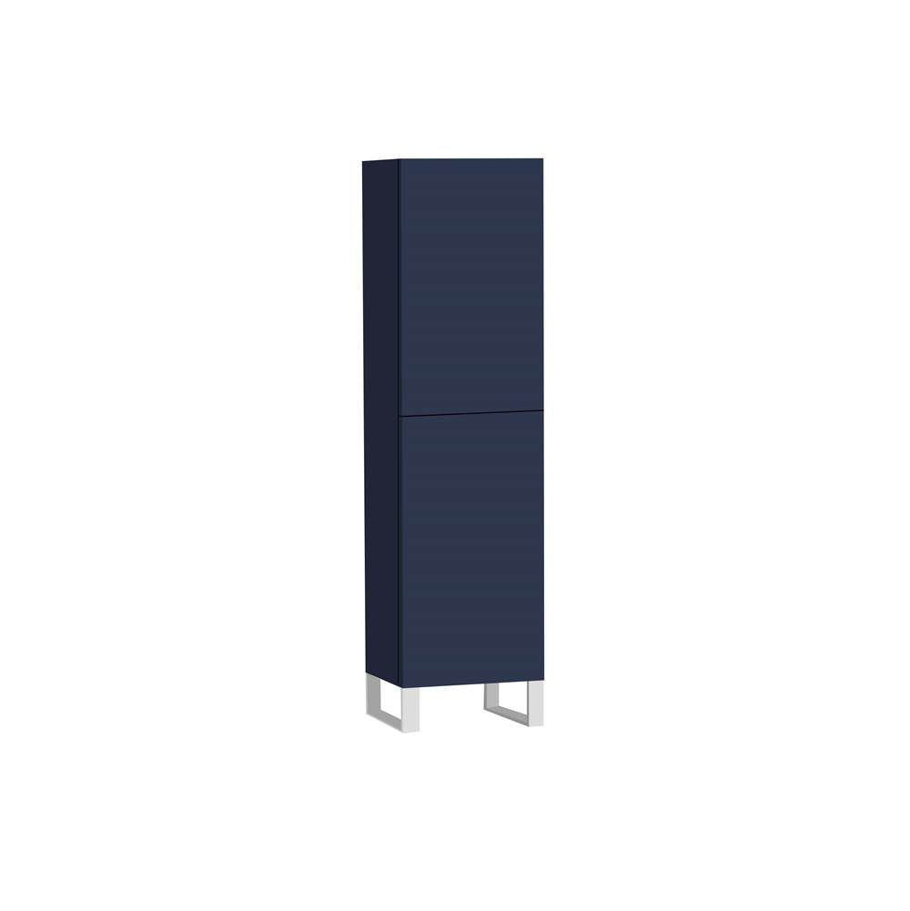 Madeli - Madeli Savvy 20''W x 18''D x 76''H Free Standing Linen Cabinet R Hinged in Sapphire/HW: No Handles - Feet in Matte Black(MB) - Sapphire With Matte Black