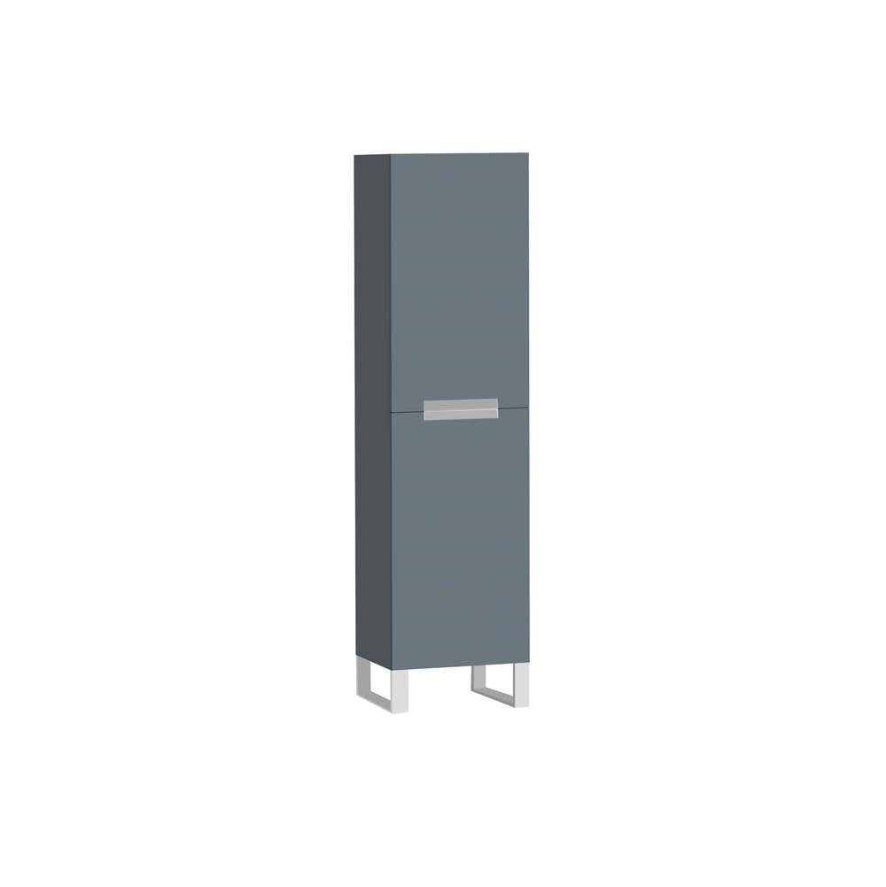 Madeli - Madeli Soho 20''W x 18''D x 76''H Free StandingLt Linen Cabinet R Hinged in Studio Grey/HW: Polished Chrome(PC) - Studio Gray With Polished Chrome