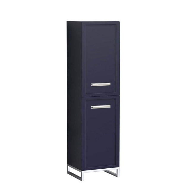 Madeli - Madeli Portrait 20''W x 18''D x 76''HW x 18''D x 76''H Free Standing Linen Cabinet L Hinged in Sapphire/HW: Handles/Feet Polished Chrome(PC) - Sapphire With Polished Chrome