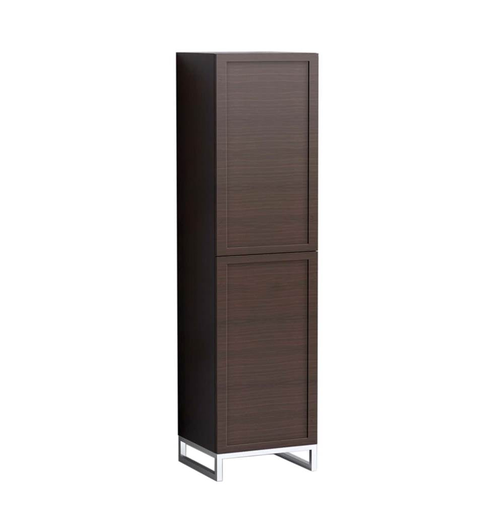 Madeli - Madeli Portrait 20''W x 18''D x 76''HW x 18''D x 76''H Free Standing Linen Cabinet L Hinged in Walnut/HW: No Handles - Feet Matte Black(MB) - Walnut With Matte Black