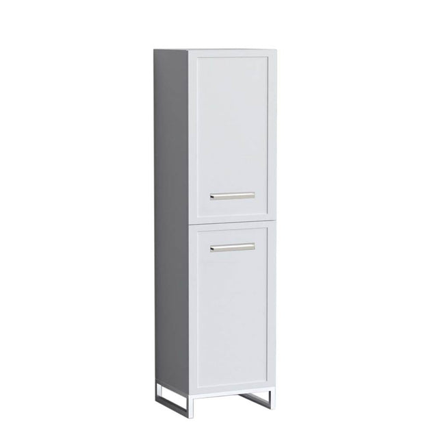Madeli - Madeli Portrait 20''W x 18''D x 76''HW x 18''D x 76''H Free Standing Linen Cabinet L Hinged in White/HW: Handles/Feet Matte Black(MB) - White With Matte Black