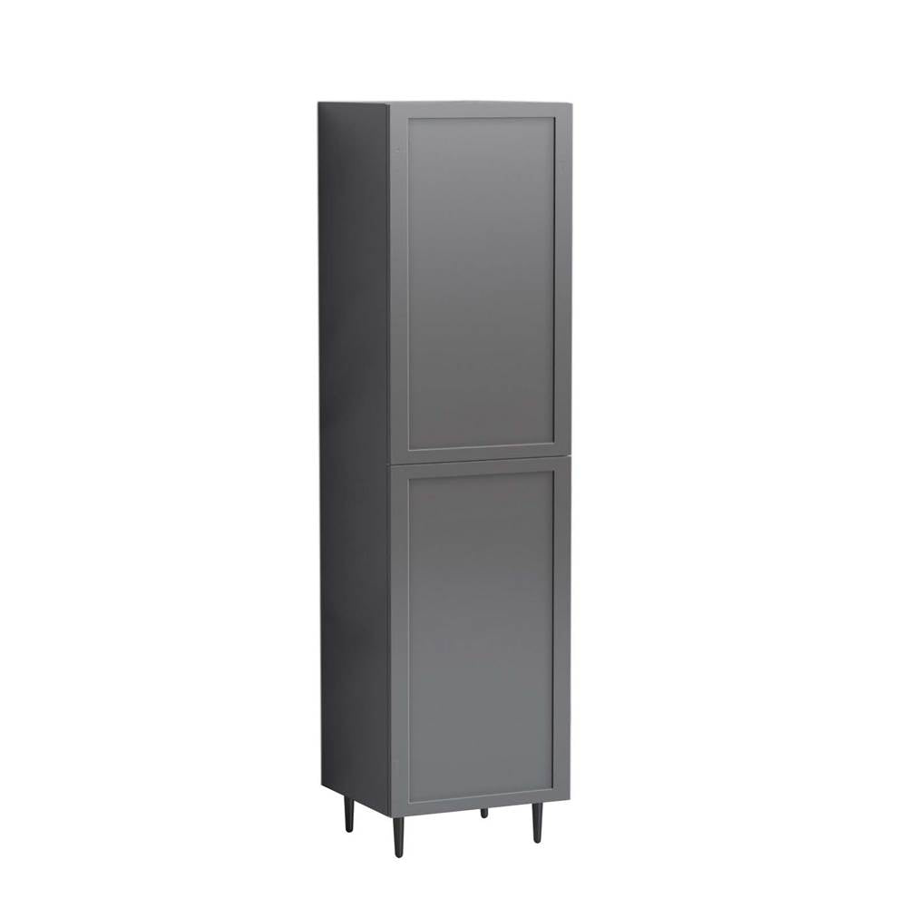 Madeli - Madeli Portrait 20''W x 18''D x 76''HW x 18''D x 76''H Free Standing Linen Cabinet L Hinged in Studio Grey/HW: No Handles - Feet Brushed Nickel(BN) - Studio Gray With Brushed Nickel