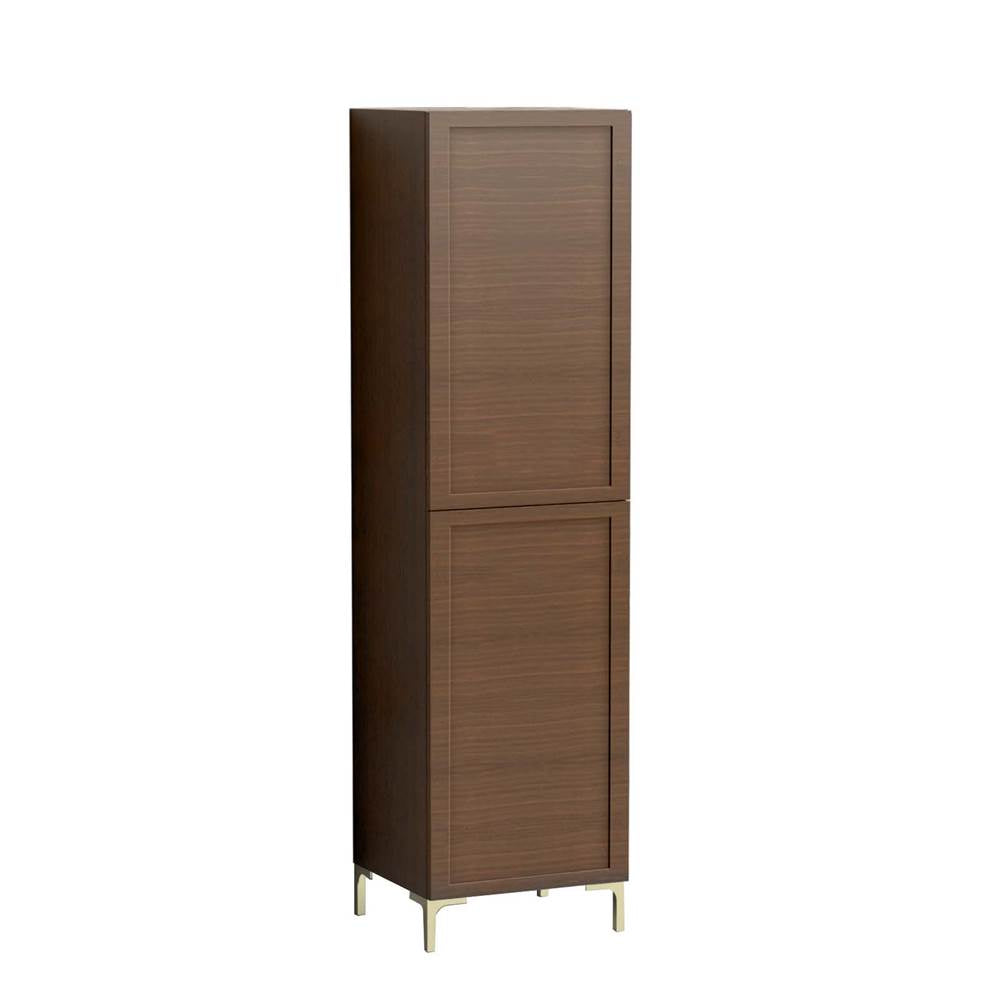 Madeli - Madeli Portrait 20''W x 18''D x 76''HW x 18''D x 76''H Free Standing Linen Cabinet L Hinged in Brandy/HW: No Handles - Feet Polished Chrome(PC) - Brandy With Polished Chrome