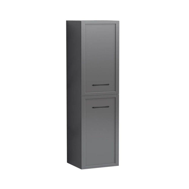 Madeli - Madeli Contour 20''W x 18''D x 71''H Wall Hung Linen Cabinet L Hinged in Studio Grey/HW: Handles Polished Nickel(PN) - Studio Gray With Polished Nickel