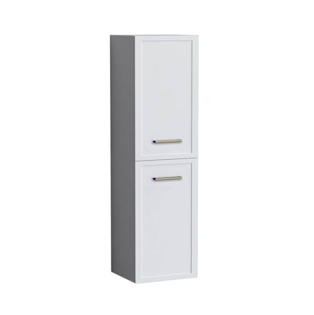Madeli - Madeli Contour 20''W x 18''D x 71''H Wall Hung Linen Cabinet L Hinged in White/HW: Handles Brushed Nickel(BN) - White With Brushed Nickel