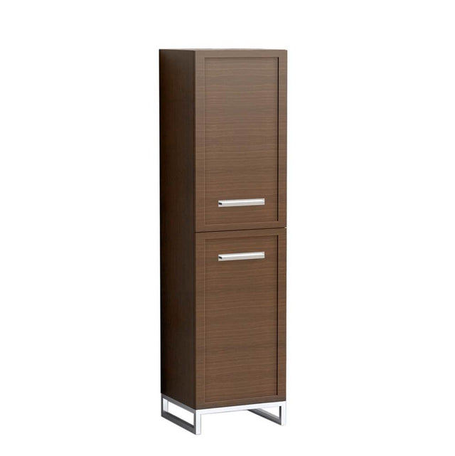 Madeli - Madeli Portrait 20''W x 18''D x 76''H Free Standing Linen Cabinet R Hinged in Brandy/HW: Handles/Feet Polished Chrome(PC) - Brandy With Polished Chrome