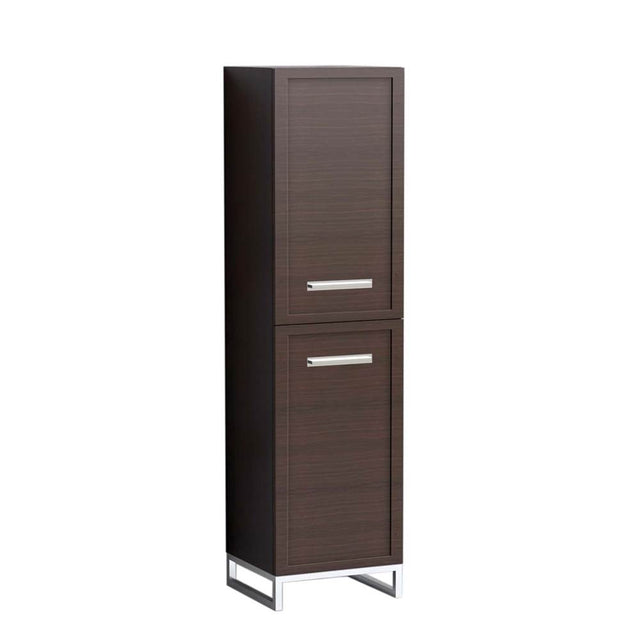 Madeli - Madeli Portrait 20''W x 18''D x 76''H Free Standing Linen Cabinet R Hinged in Walnut/HW: Handles/Feet Brushed Nickel(BN) - Walnut With Brushed Nickel