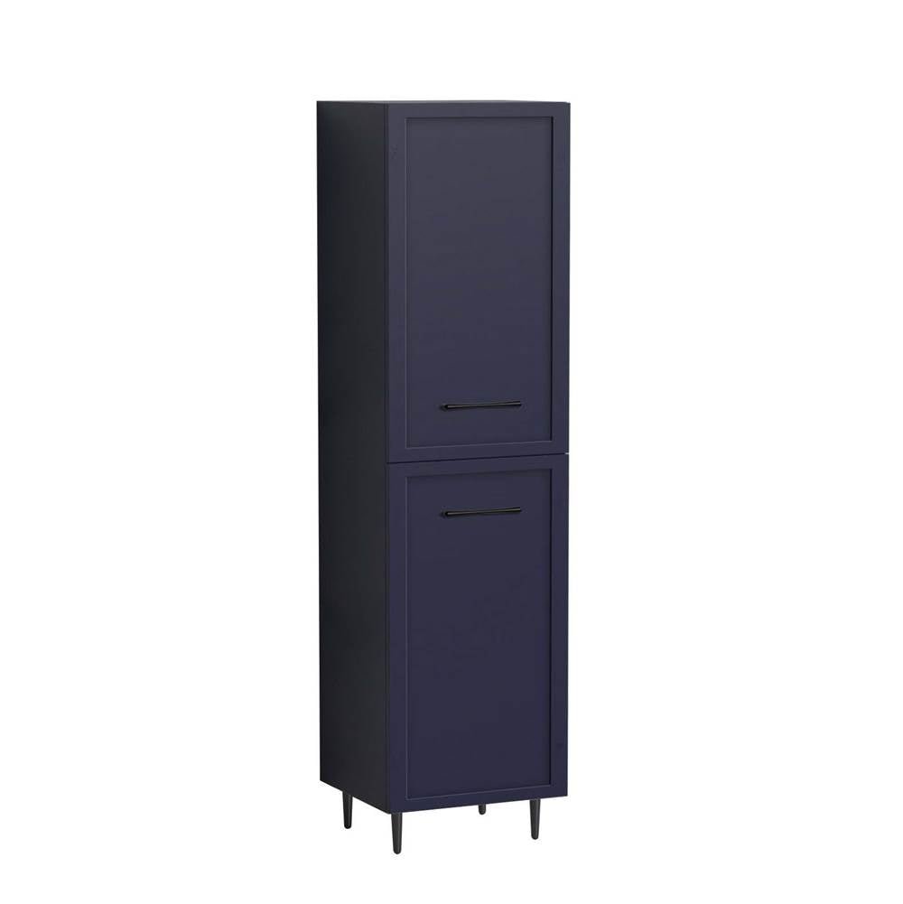 Madeli - Madeli Portrait 20''W x 18''D x 76''H Free Standing Linen Cabinet R Hinged in Sapphire/HW: Handles/Feet Matte Black(MB) - Sapphire With Matte Black