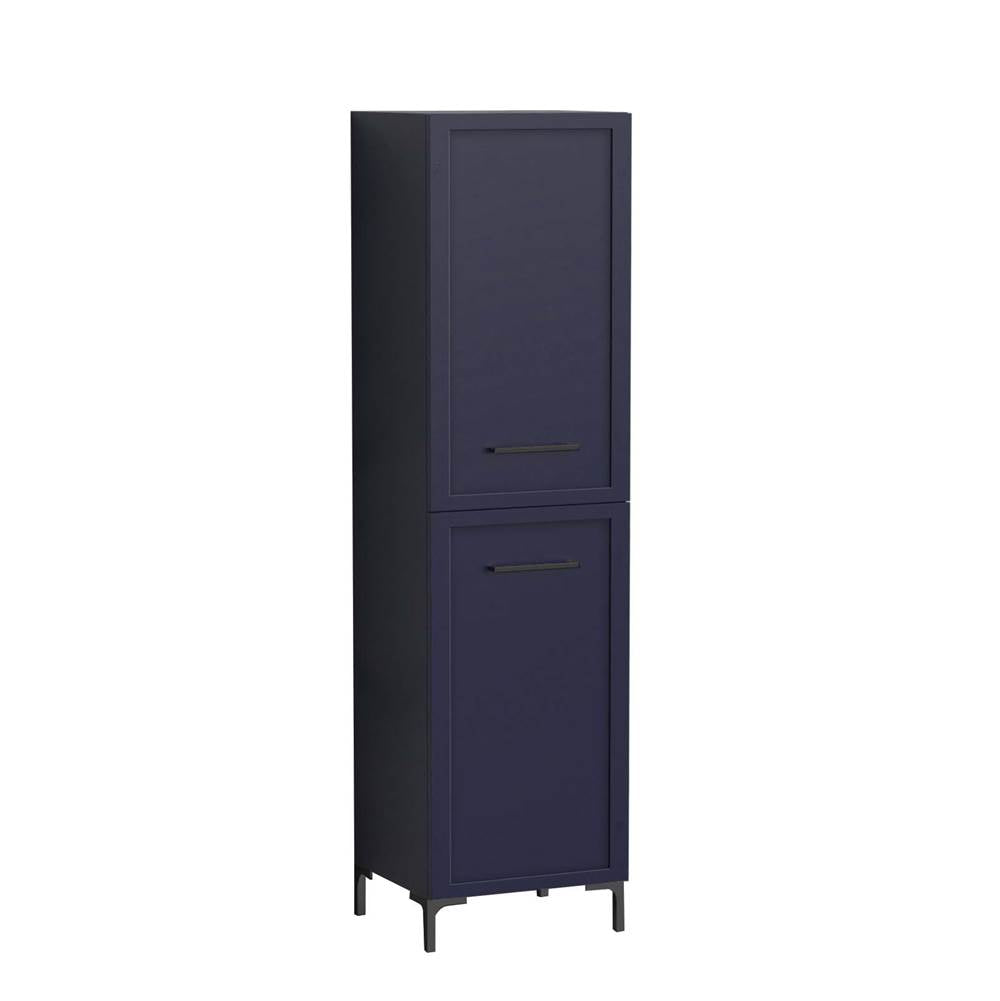Madeli - Madeli Portrait 20''W x 18''D x 76''H Free Standing Linen Cabinet R Hinged in Sapphire/HW: Handles/Feet Matte Black(MB) - Sapphire With Matte Black