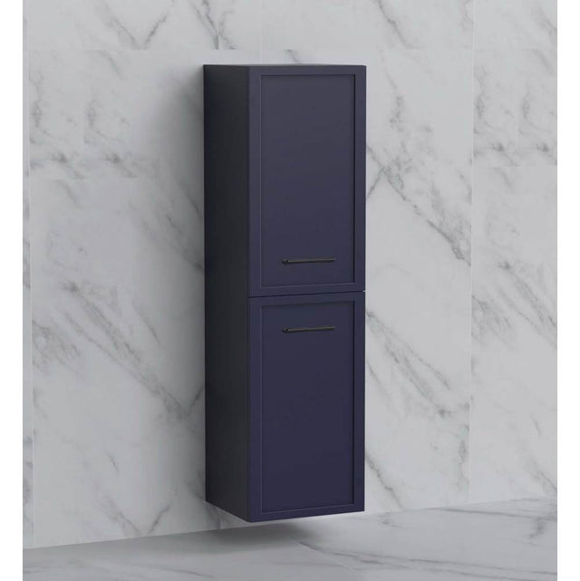 Madeli - Madeli Contour 20''W x 18''D x 71''H Wall Hung Linen Cabinet R Hinged in Sapphire/HW: Handles Brushed Nickel(BN) - Sapphire With Brushed Nickel