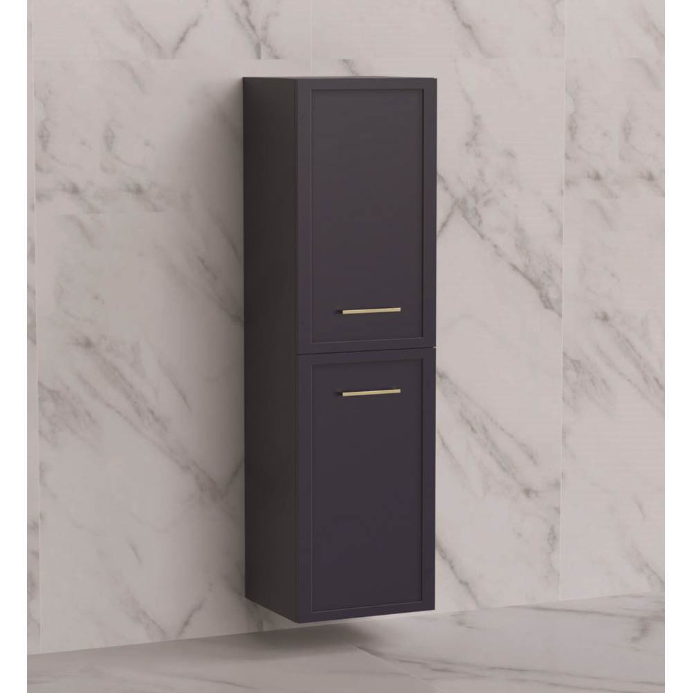Madeli - Madeli Contour 20''W x 18''D x 71''H Wall Hung Linen Cabinet R Hinged in Sapphire/HW: Handles Polished Chrome(PC) - Sapphire With Polished Chrome