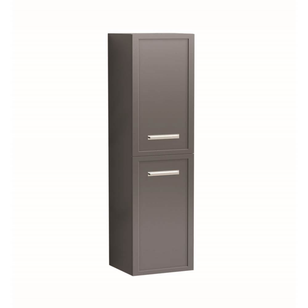 Madeli - Madeli Contour 20''W x 18''D x 71''H Wall Hung Linen Cabinet R Hinged in Studio Grey/HW: Handles Matte Black(MB) - Studio Gray With Matte Black
