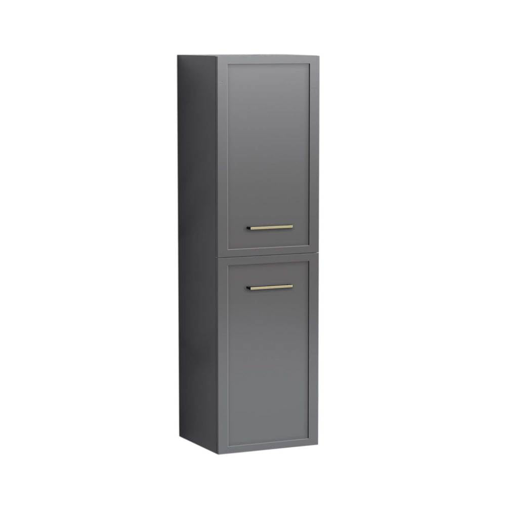 Madeli - Madeli Contour 20''W x 18''D x 71''H Wall Hung Linen Cabinet R Hinged in Studio Grey/HW: Handles Brushed Nickel(BN) - Studio Gray With Brushed Nickel