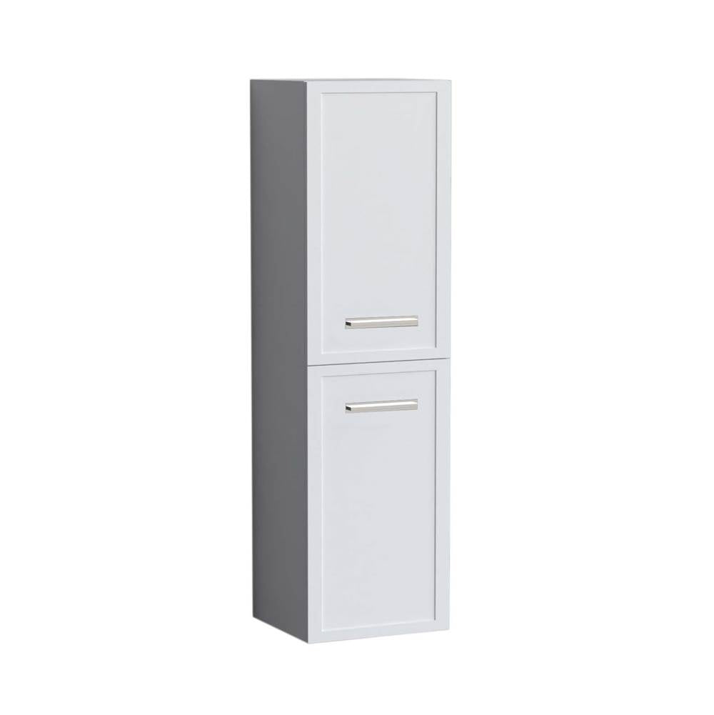 Madeli - Madeli Contour 20''W x 18''D x 71''H Wall Hung Linen Cabinet R Hinged in White/HW: Handles Polished Chrome(PC) - White With Polished Chrome