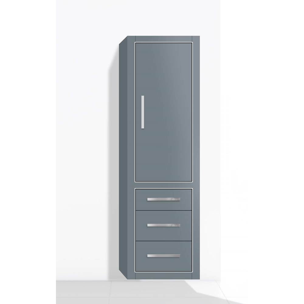 Madeli - Madeli Villa 20''W x 18''D x 71''H Wall Hung Linen Cabinet R Hinged In Studio Grey/HW: Brushed Nickel(BN) - Studio Gray With Brushed Nickel