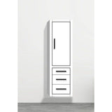 Madeli - Madeli Villa 20''W x 18''D x 71''H Wall Hung Linen Cabinet R Hinged In White/HW: Matte Black(MB) - White With Matte Black