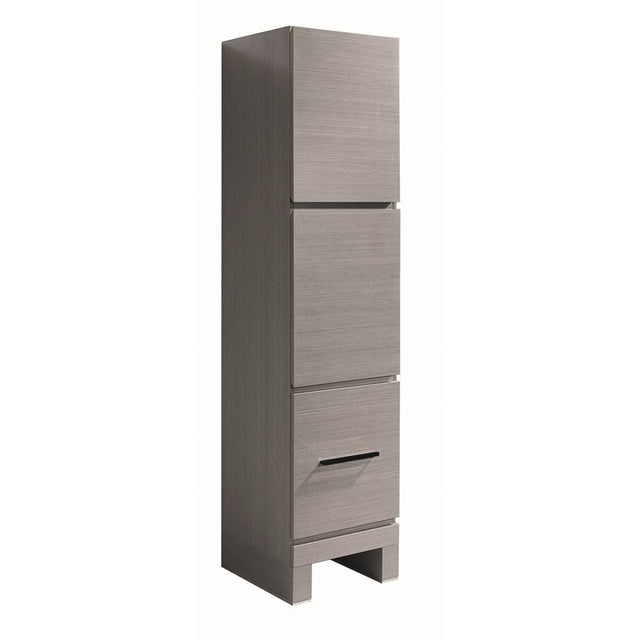 Madeli - Madeli Vicenza 18''W x 18''D x 76''H Free Standing Linen Cabinet L Hinged In Ash Grey/HW: Matte Black(MB) - Ash Gray With Matte Black