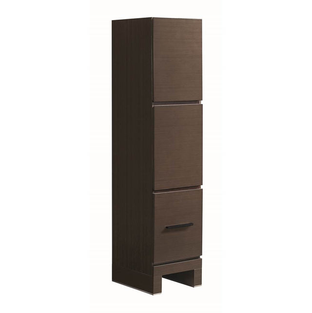 Madeli - Madeli Vicenza 18''W x 18''D x 76''H Free Standing Linen Cabinet L Hinged In Walnut/HW: Matte Black(MB) - Walnut With Matte Black