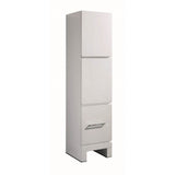 Madeli - Madeli Vicenza 18''W x 18''D x 76''H Free Standing Linen Cabinet L Hinged In White/HW: Brushed Nickel(BN) - White With Brushed Nickel