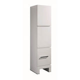 Madeli - Madeli Vicenza 18''W x 18''D x 76''H Free Standing Linen Cabinet L Hinged In White/HW: Matte Black(MB) - White With Matte Black