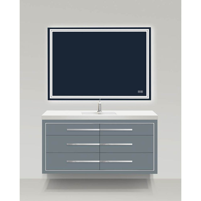 Madeli - Madeli Villa 60C'' Wall hung Vanity Cabinet in Studio Grey /HW: Polished Chrome(PC) - Studio Gray With Polished Chrome