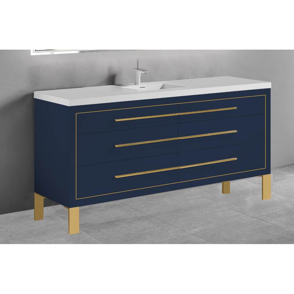 Madeli - Madeli Estate 60D'' Free standing Vanity Cabinet in Sapphire/HW: Brushed Nickel(BN) - Sapphire With Brushed Nickel