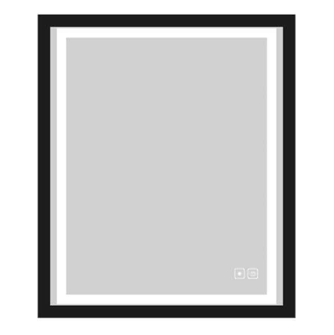Madeli - Madeli Portrait Lighted Slique Mirror, 36'' x 42'' x 7/8'', Rectangular, Frame in Matte Black, 2700/4000K Temperature, Deffoger, Dimmable - Matte Black