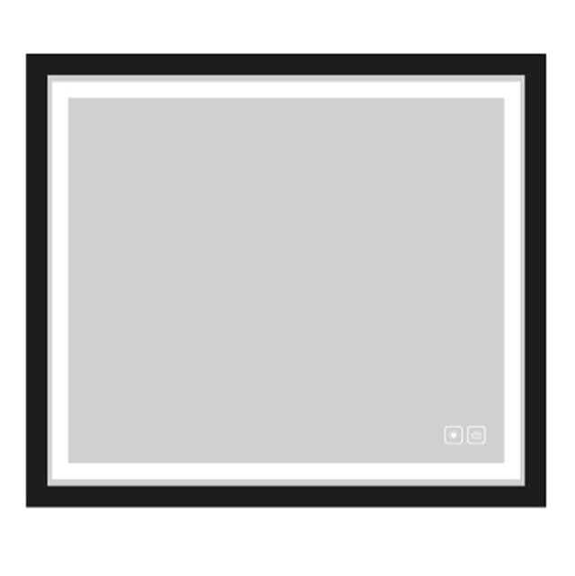 Madeli - Madeli Portrait Lighted Slique Mirror, 42'' x 36'' x 7/8'', Rectangular, Frame in Satin Brass, 2700/4000K Temperature, Deffoger, Dimmable - Satin Brass